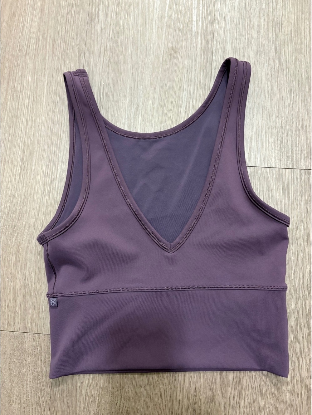 Lululemon Purple Athletic Crop Top with Deep V-Neck